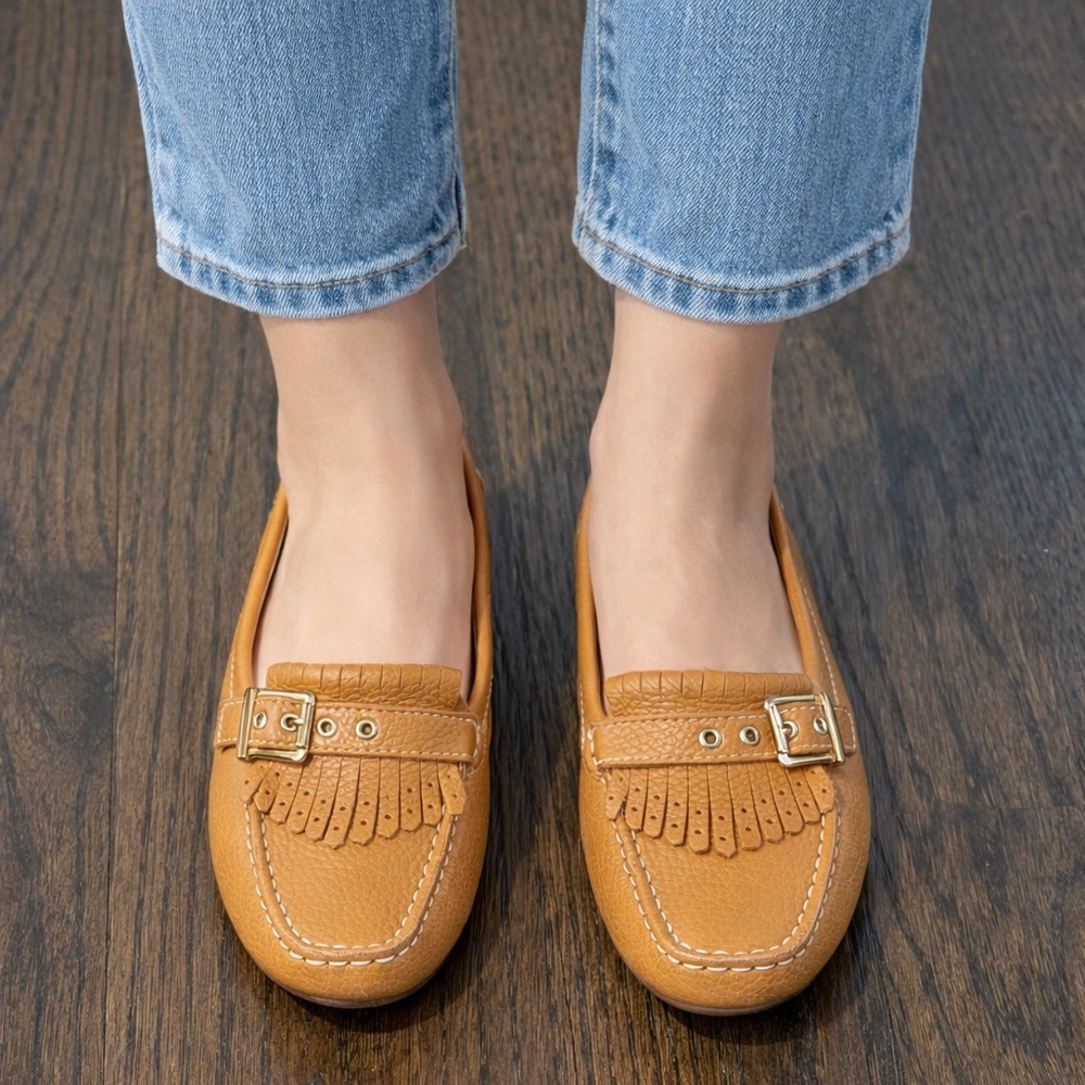 Marc Joseph New York Women's Leather South Street Kilt Loafer Driving Style Shoe